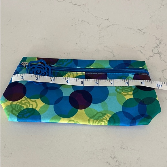 Lancome Blue Green Circle Pattern Cosmetic Pouch - Picture 2 of 7